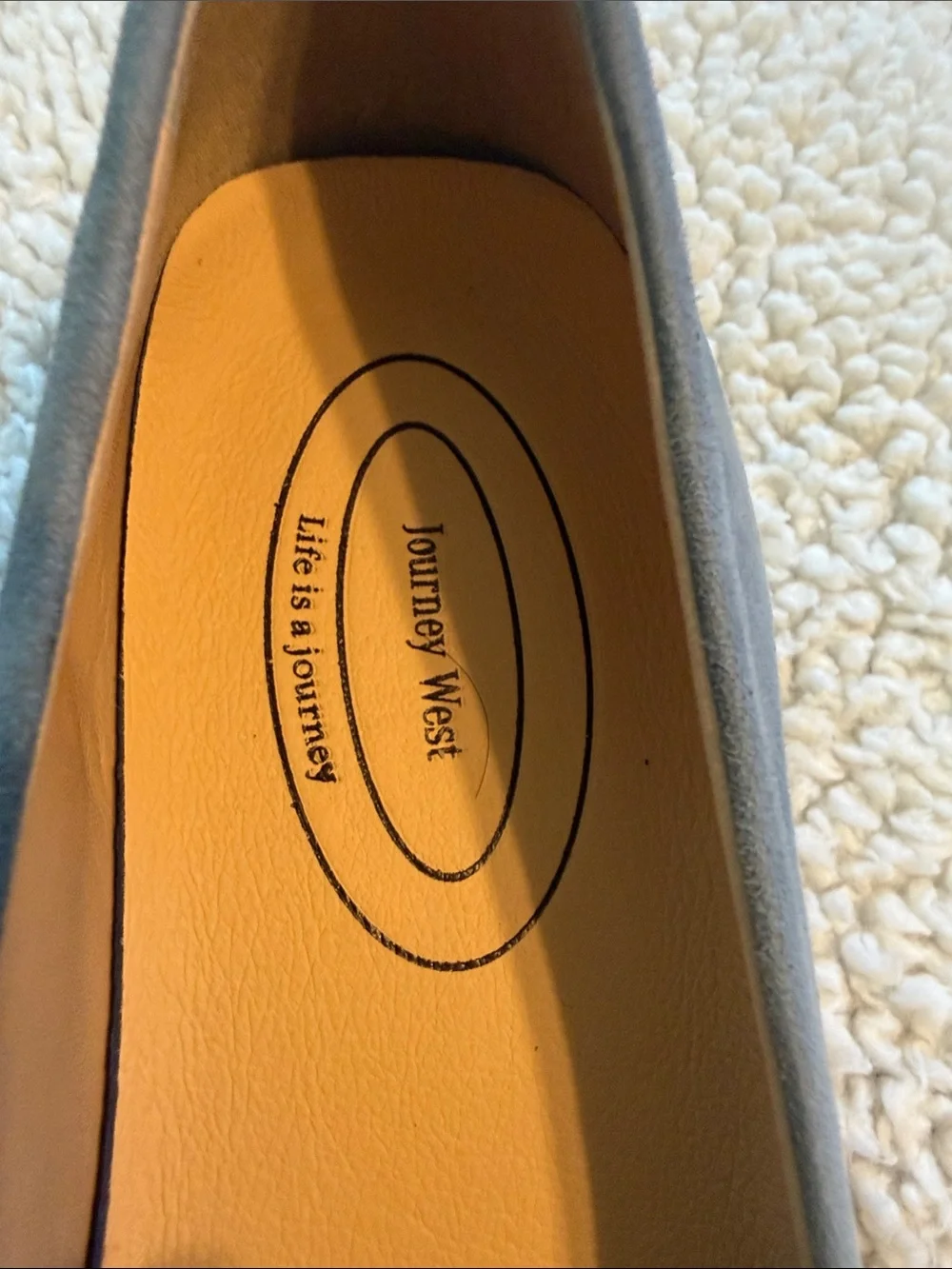 Journey West Blue/Gray Suede Slip-On Flats